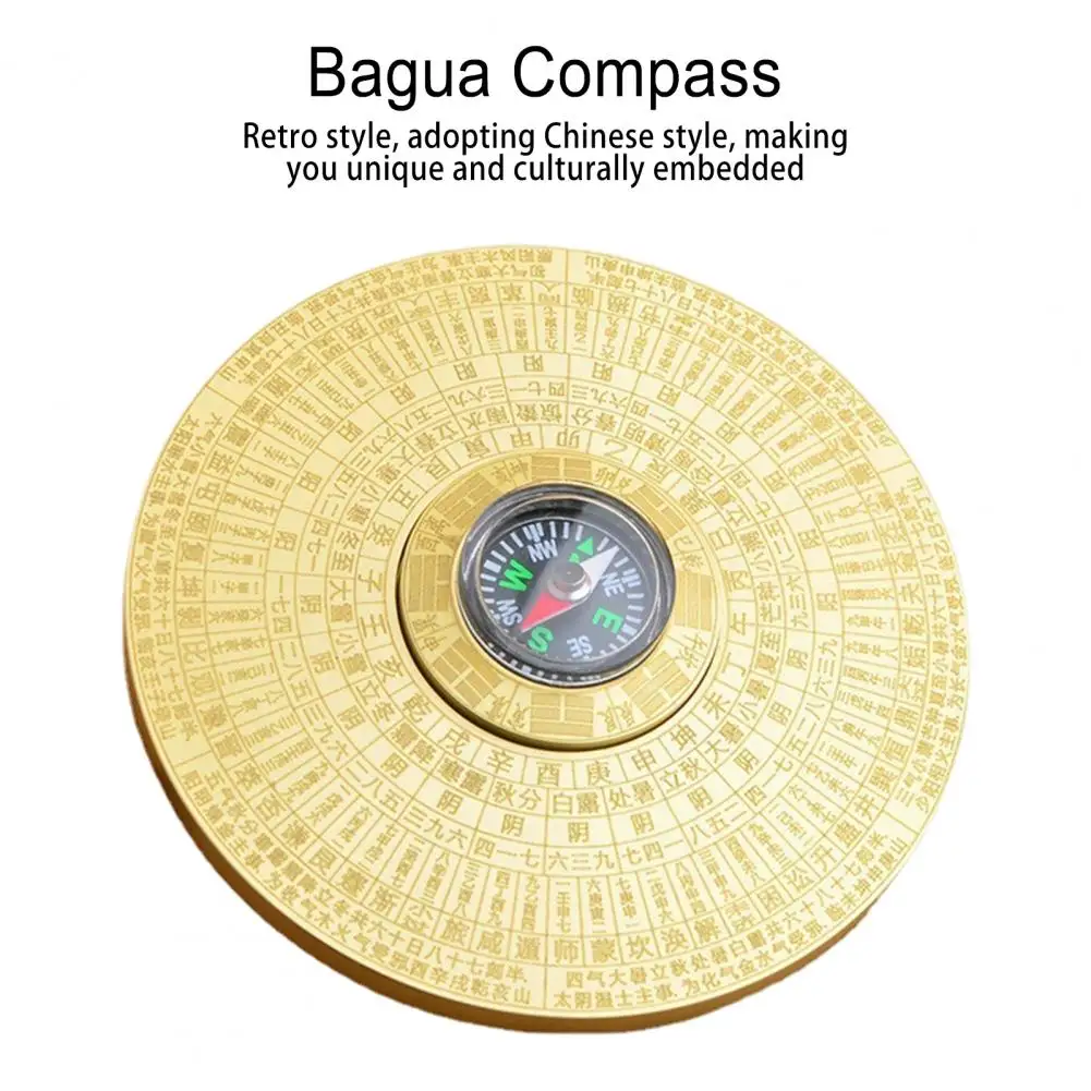 

Rotatable Compass Retro Style Chinese Tai Chi Bagua Brass Compass A Rotatable Feng Shui Desktop Decoration for Enlightened