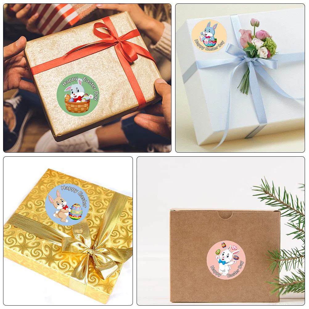 

500Pcs Easter Animal Stickers Premium Round Sealing Stickers for Bag Sealing Baking Decoration Party Favors Sticker Ornament