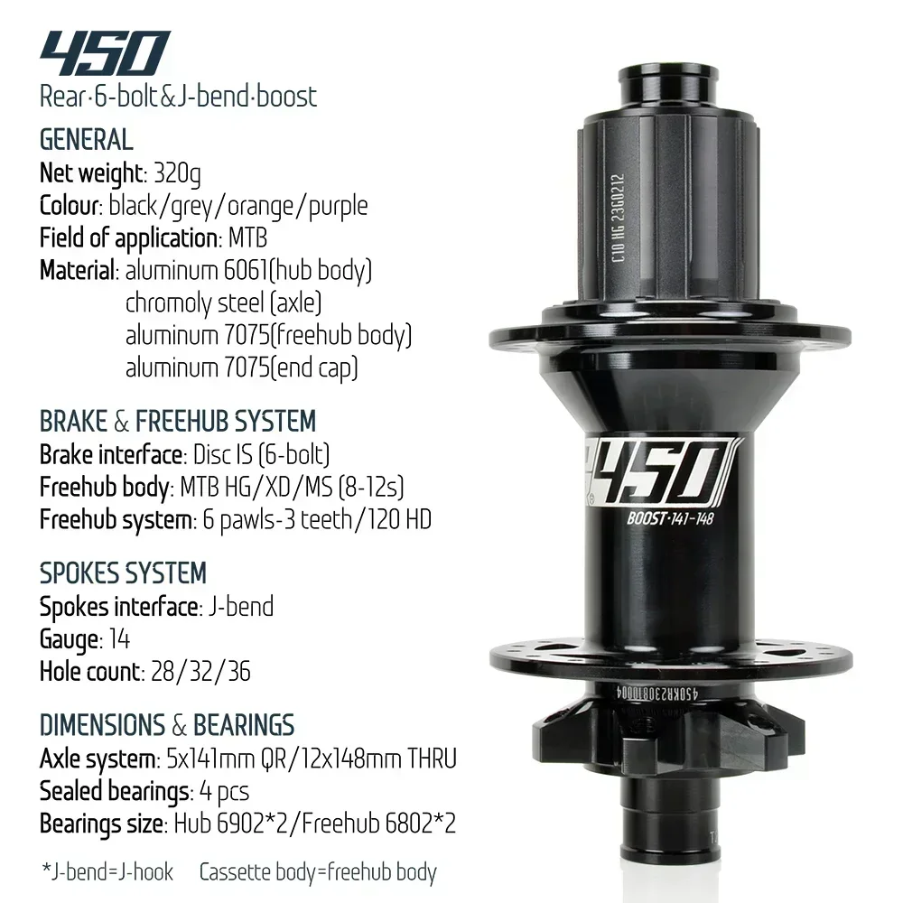 Koozer 450 CR-MO Stahlachse 120HD 32 Löcher MTB Fahrradnaben QR 135x10mm 12x148mm THRU Boost XD HG MS 11/12-Gang Fahrradteile – Detail 12