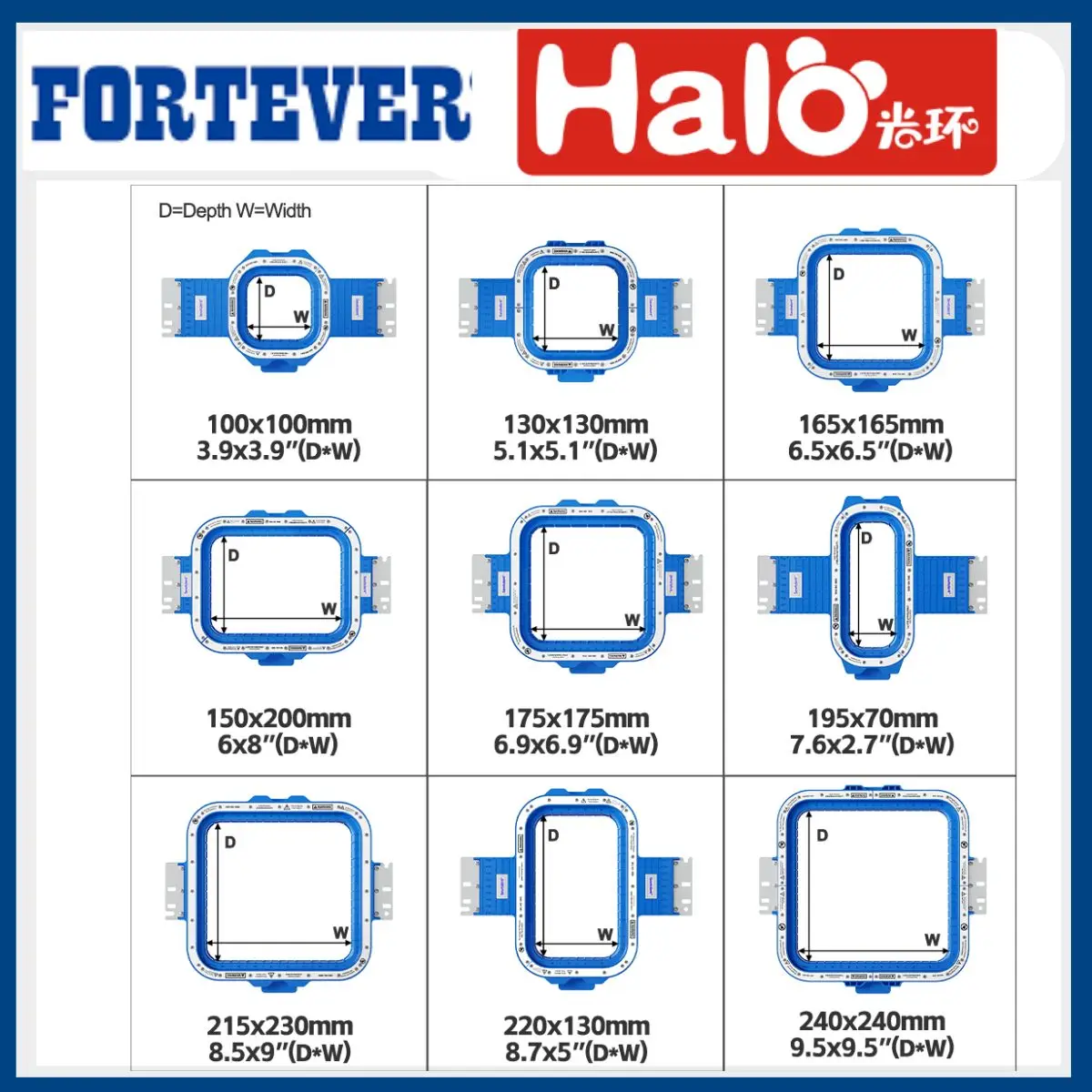 Sewtalent Strong Magnetic Mighty Hoop Frame Embroidery Hoops for Fortever Halo 100 Embroidery Machine