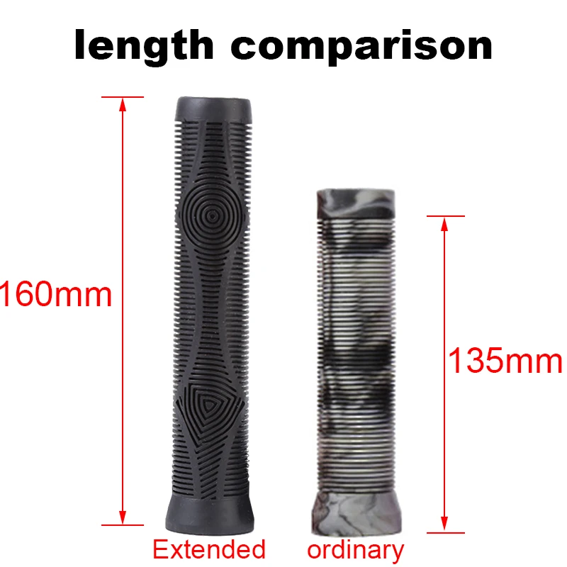 160mm Bicycle Handlebar Grip Rubber Shockproof Mountain Bike Grip Anti-Slip Bike Cuffs Durable Handlebar Cover Bike Accessories