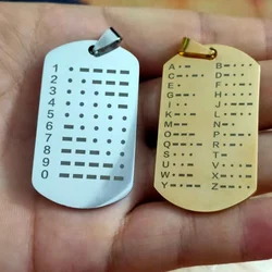 1pcs Morse Code Morse Code Table CW Training Coin Morse Telegraph Trainer Keychain Dog Tag Pendant