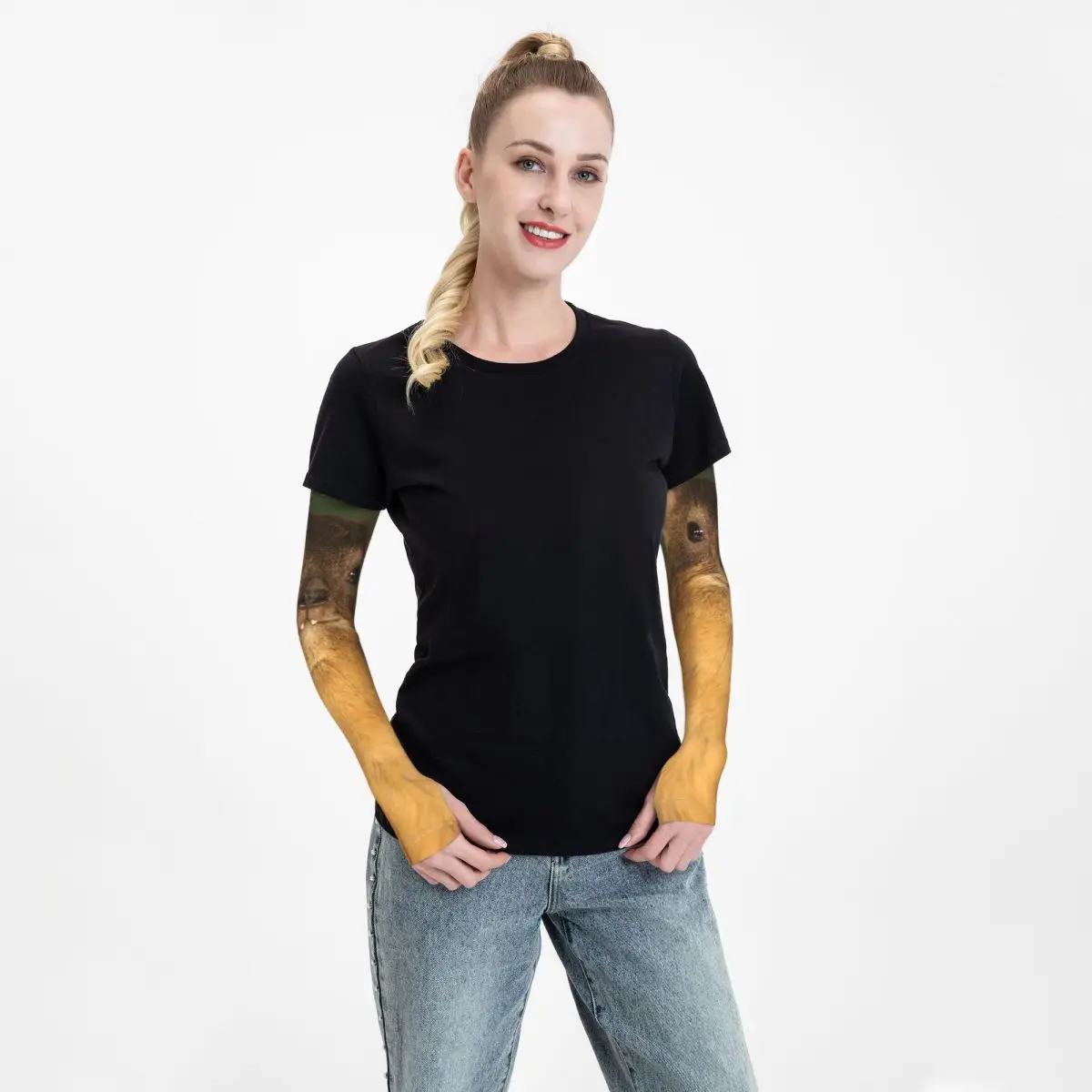 

Rock Hyrax фото наружные рукава для защиты от солнца и ультрафиолета, летние рукава из ледяного шелка для езды на велосипеде с татуировкой