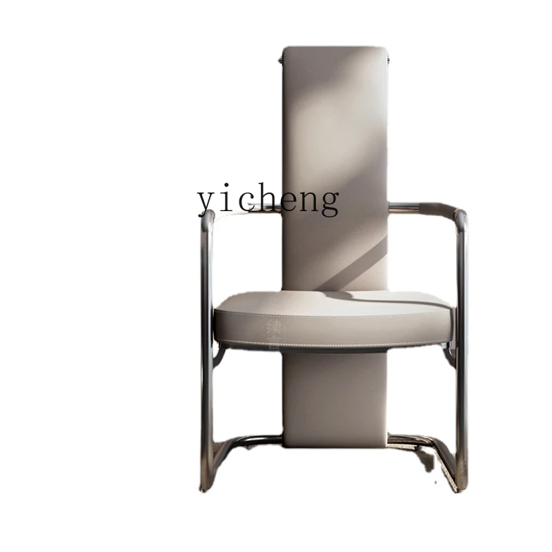 

Zc Full Leather Master Chair Villa Tea Room Furniture Study Designer Chair Tea Table and Chair