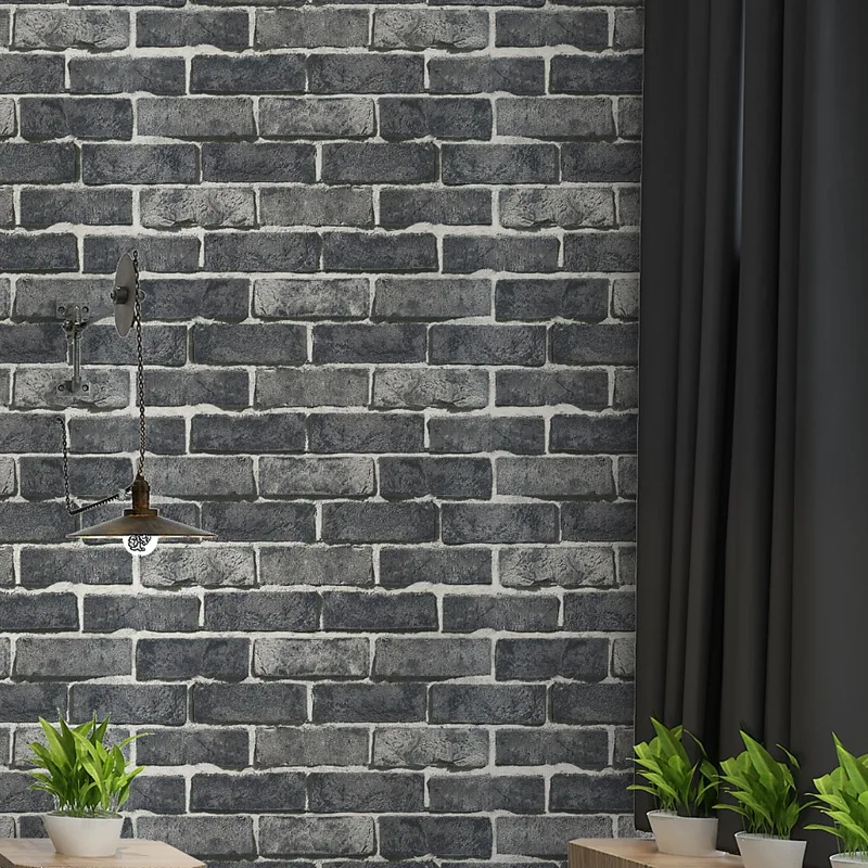 Papel tapiz con diseño de ladrillo de estilo americano para sala de estar, sofá, telón de fondo, comedor, cafetería, Bar, Mural de pared nostálgico Vintage