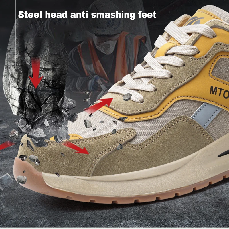 new style Cross-border labor protection shoes anti-smash and anti-puncture men breathable safety work shoes