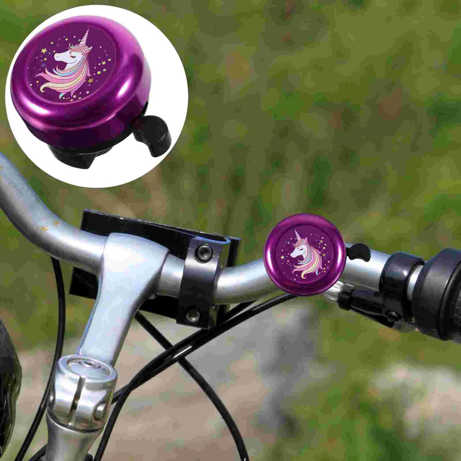 Ring Chime Bicycle Bell Road Bike Accessory Cartoon Classic Bicycles Unicorn Purple Multi-function Child