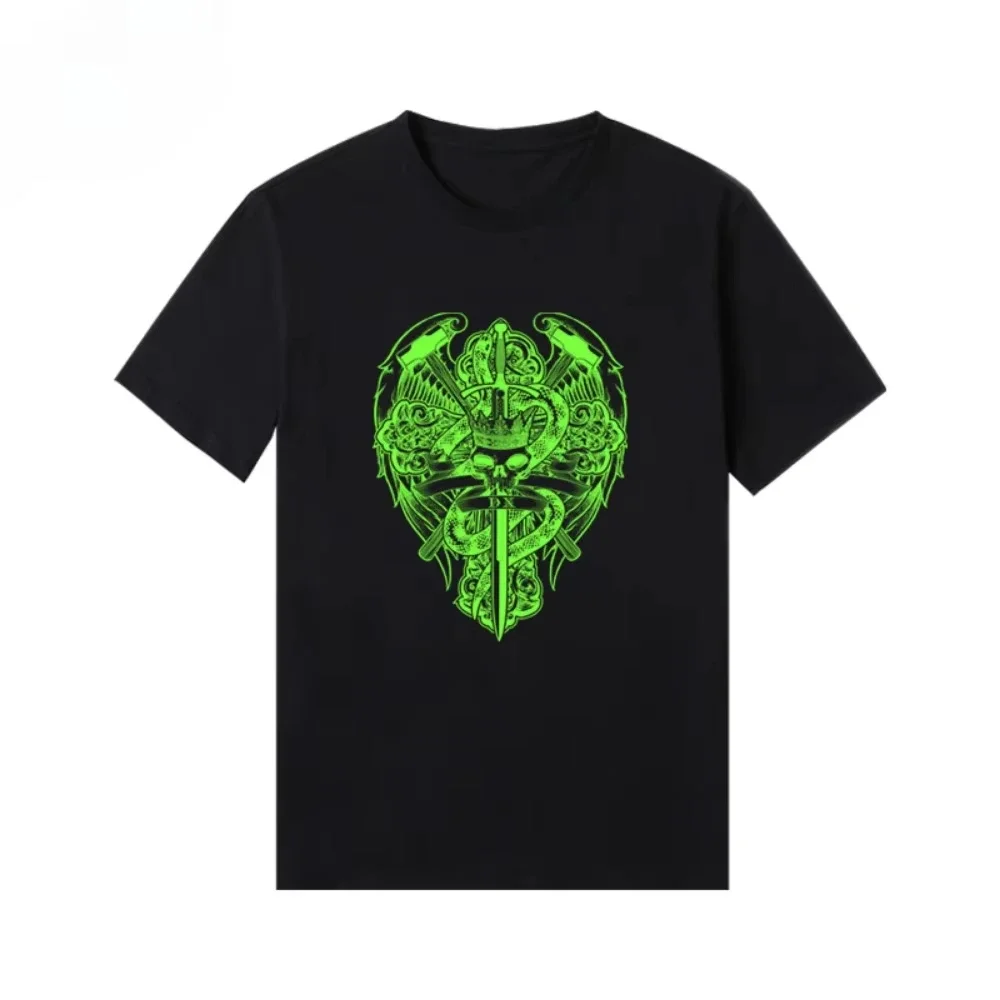 Wwe marca de moda americana 2025 verão nova combinação dx manga curta impressa camiseta solta casual