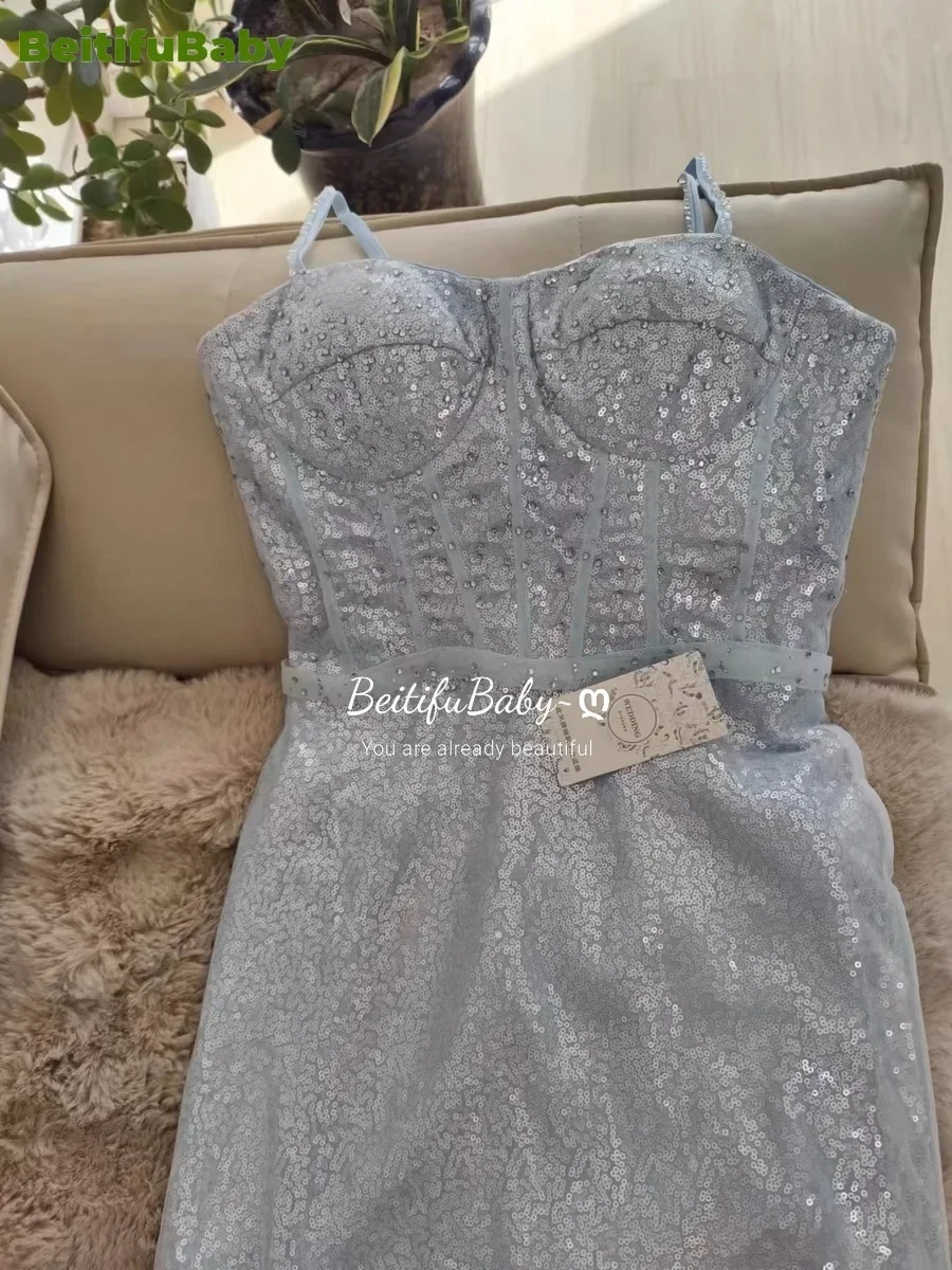 Customized Elegant Women's Evening Dress Palace Style Sling Sequins Fishtail Long Skirt Banquet Wedding Party Dresses for Women