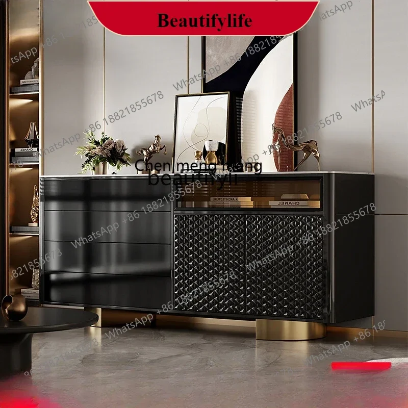 G153 Italian light luxury dining side tea cabinet foyer porch cabinet living room decorative paint cabinet