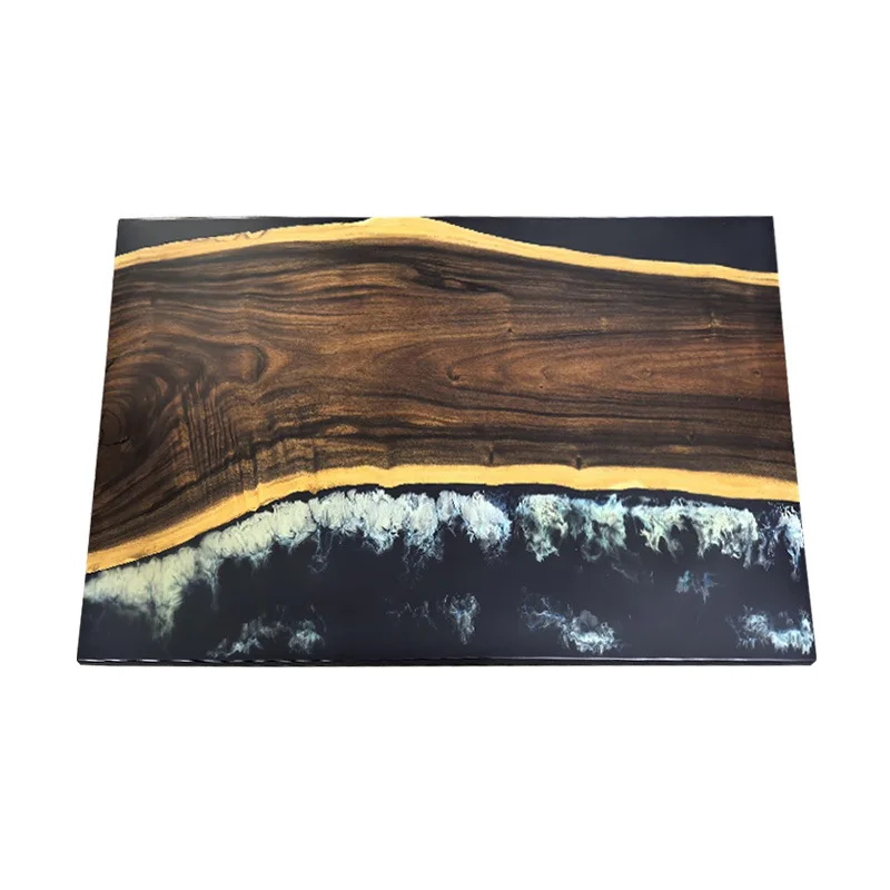 South American walnut multi-color epoxy resin large board, solid wood dining table, office desk