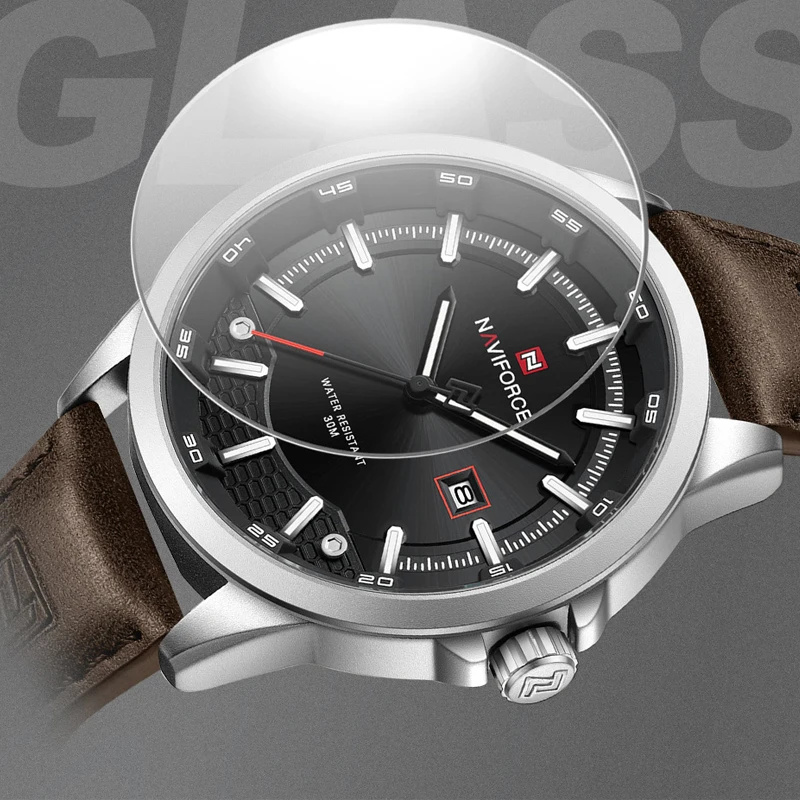 NAVIFORCE New Design Watches for Men Comfortable Genuine Leather Japanese Movement Date Waterproof Wristwatch Gifts for Man 2025