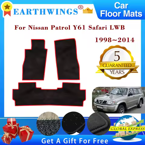 Car Floor Mat For Nissan Patrol Y61 Safari 1998~2014 2000 LWB Rugs Panel Footpads Carpet Cover Anti-slip Foot Pads Accessories
