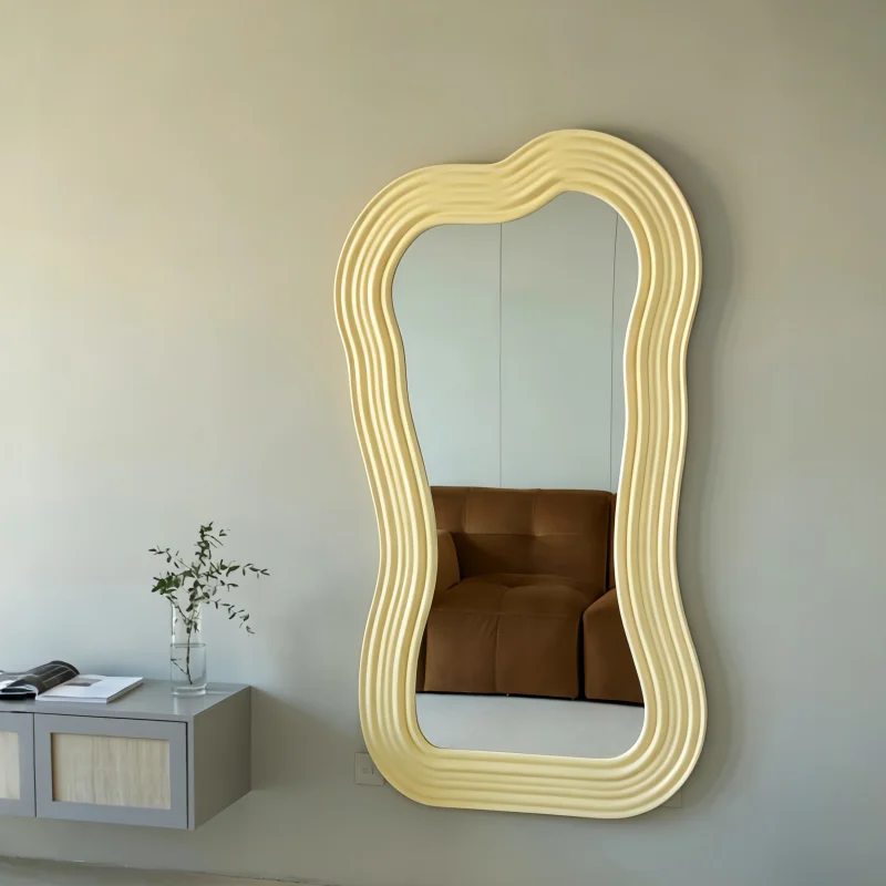 Nordic Modern Mirror Square Frame Cosmetics Funky Hanging Aesthetic Vanity Mirror Cosmetics Bathroom Espelhos Home Products