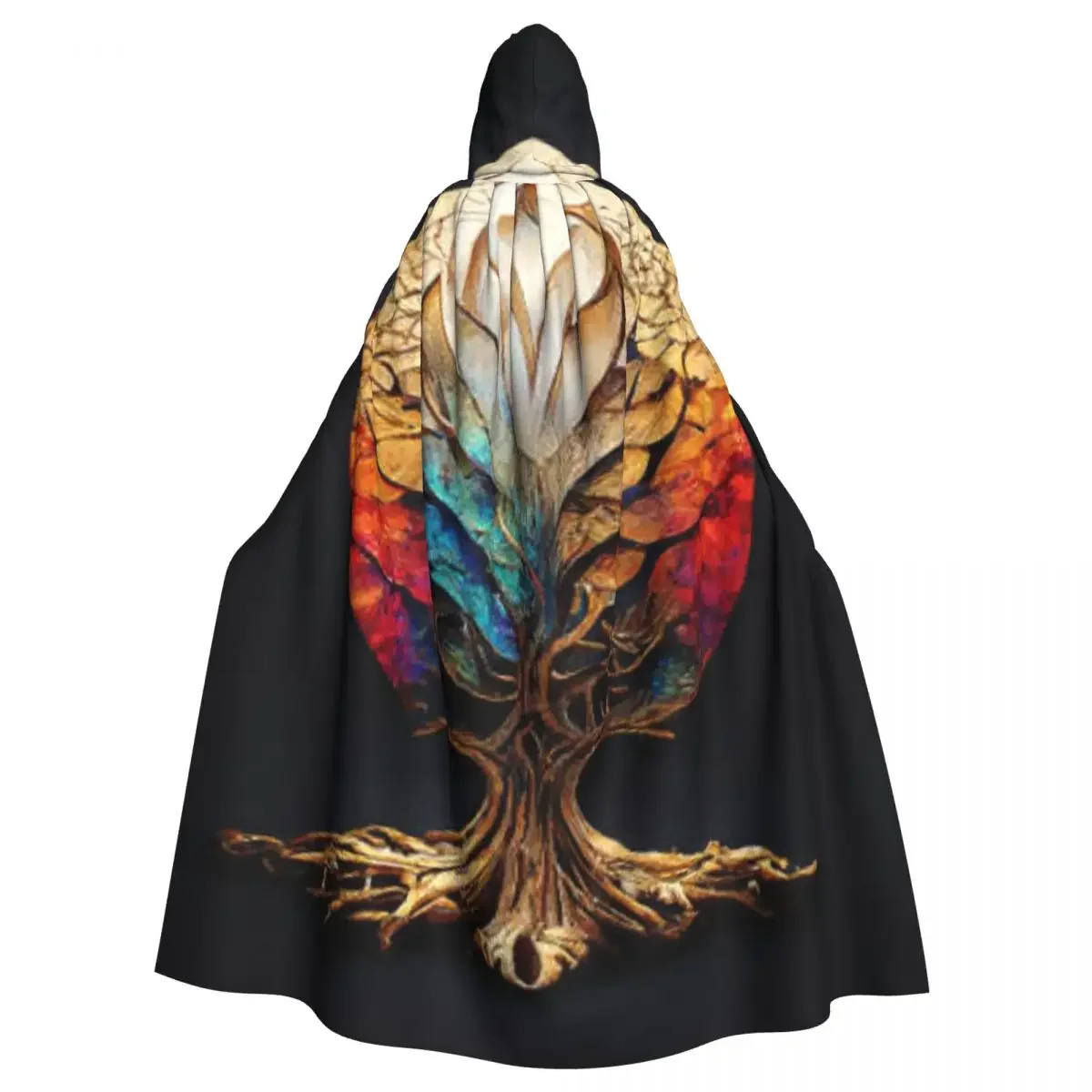 Long Cape  Tree Of Life Yggdrasil Hooded  Coat Autumn Hoodies