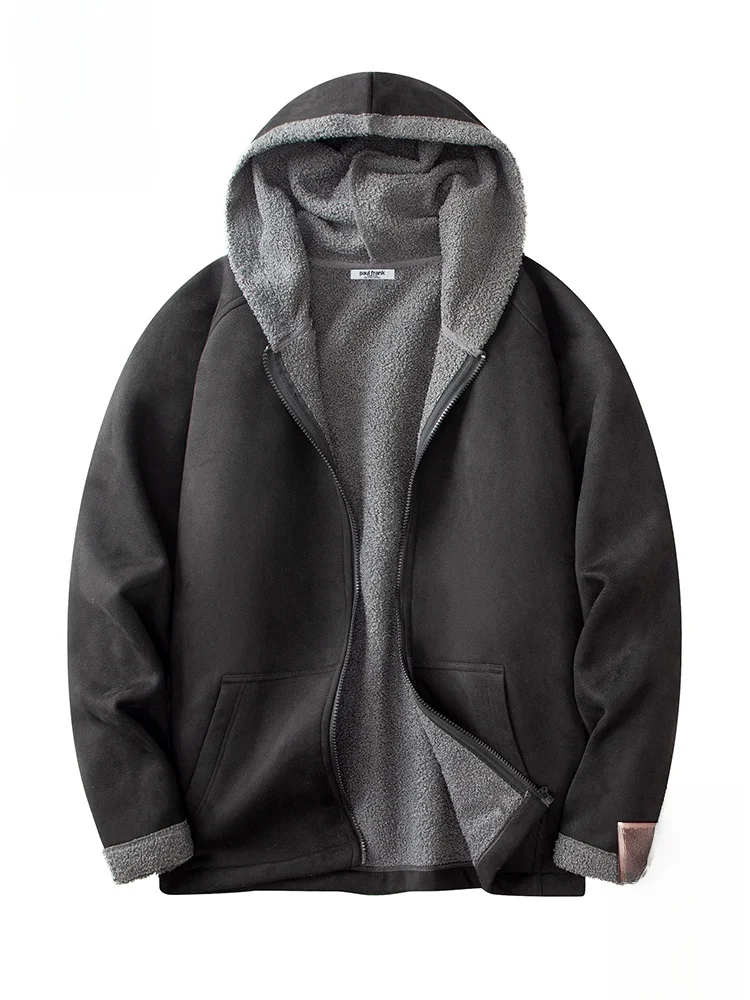 

PaulFrank Thiened Hoodie Sweatirt Men's Spring Autumn Casual Loose Fit Zipper Closure Polyester Blend Youth Faion