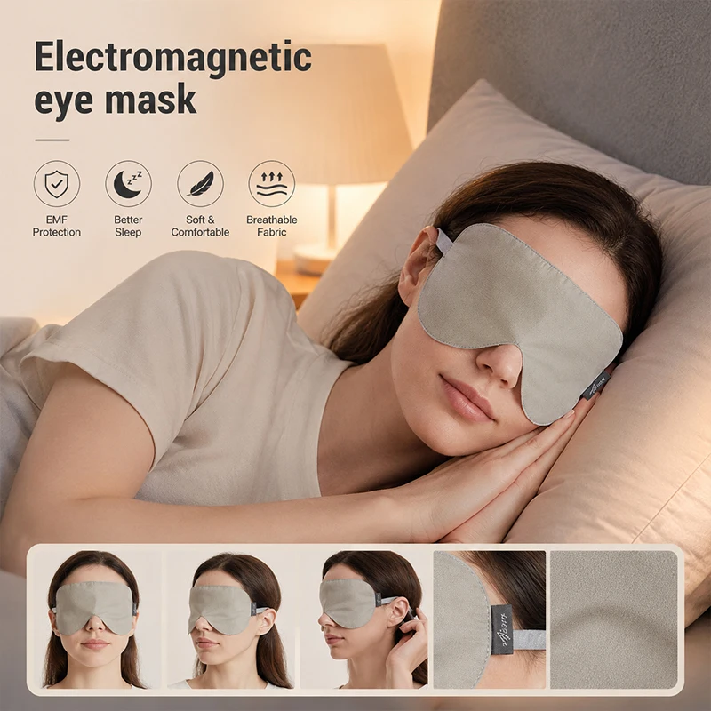 Anti-electromagnetic Radiation Eye Mask 50% Silver Fiber Outer Layer Eye Mask Computer Mobile Phone EMF Shielding Eye Masks