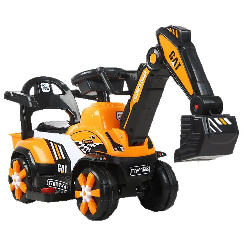 ‌ Veículo de passeio de escavadeira de brinquedo elétrica ‌ , Escavadeira de construção com luzes LED, brinquedo de engenharia para meninos de 2 a 5 anos, presente de aprendizagem STEM