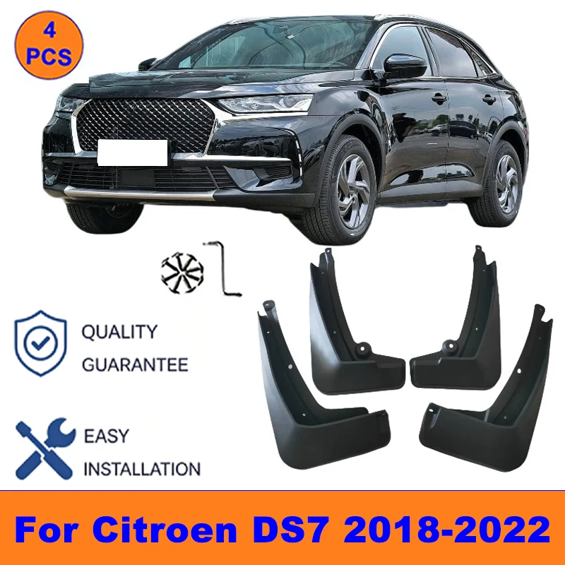 

4Pcs Mud Flaps For Citroen DS7 2018-2022 - Splash Guards Front&Rear Wheel Fender Mudguards Car Exterior Protection Accessories