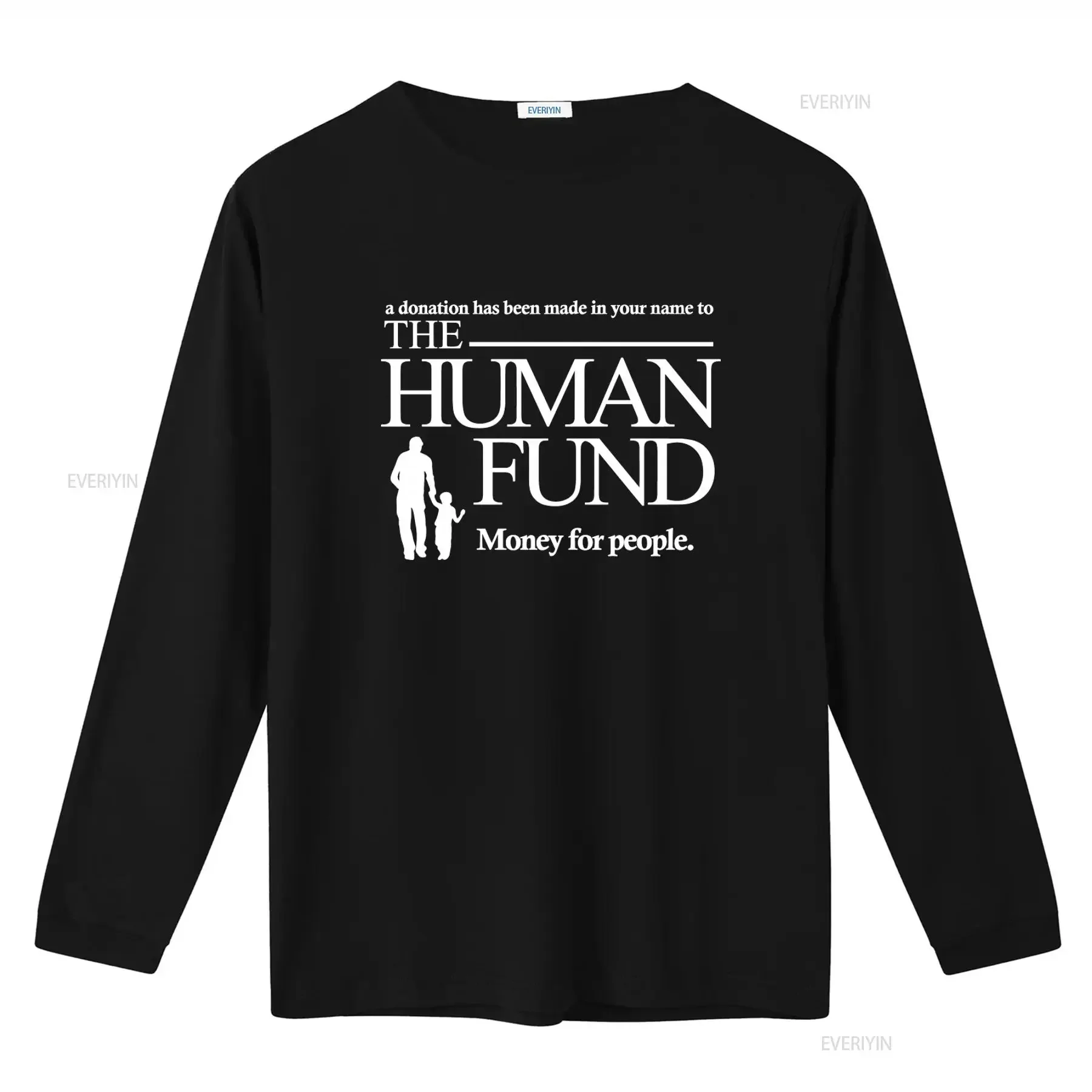 The Human Fund Seinfeld White Tv Show Funny T Shirt Donation Made In Your Name Design vintage Washed Soft Casual