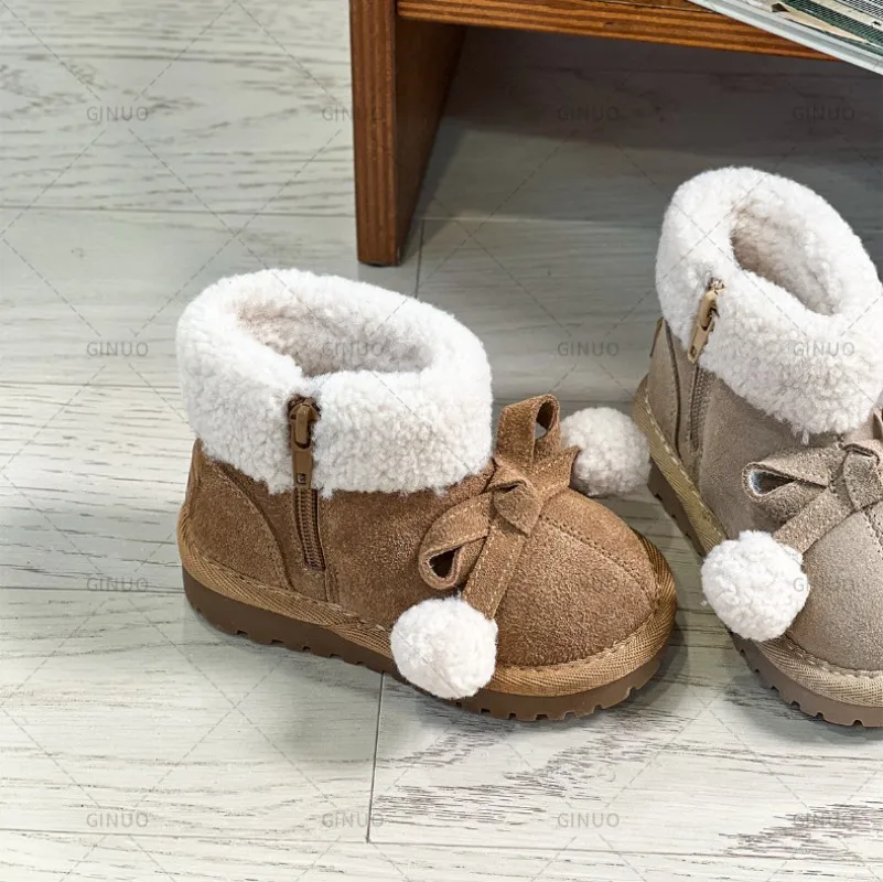 Zapatos casuales de moda para niños, botas de nieve de algodón para niñas y niños, botas cálidas para niños, zapatos de algodón para invierno, zapatillas de deporte