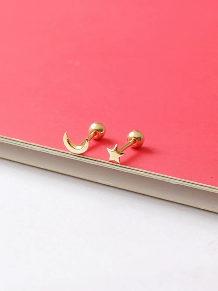 pure-10k-gold-screw-ear-bone-studs-women's-star-moon-earrings-k-gold-jewelry-blueberry-sweet-heart-gold-jewelry