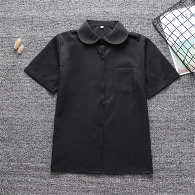 Estudante japonês camisa branca de manga curta para meninas uniformes do ensino médio da escola das camisetas jk uniforme superior grande-tamanho XS-5XL