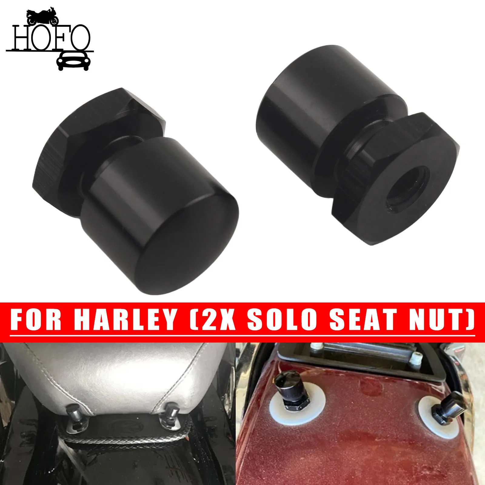 

2 PCS Aluminum Motorcycle Solo Mounting Nuts Bolts Accessories For Harley 1996-2023 with 1/4-20 bolt Solo seat nuts
