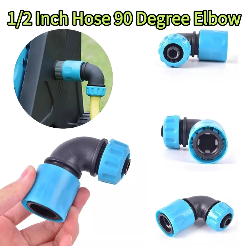 Raccords rapides coudés à 90 degrés pour tuyaux, adaptateurs rapides en ABS de 1/2 pouce pour irrigation de jardin et lavage de voiture, 1/3/5 pièces