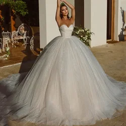 Customized Elegant Wedding Dresses Luxury Off Shoulder  Beautiful Court Train Princess Mopping Bridal Gown