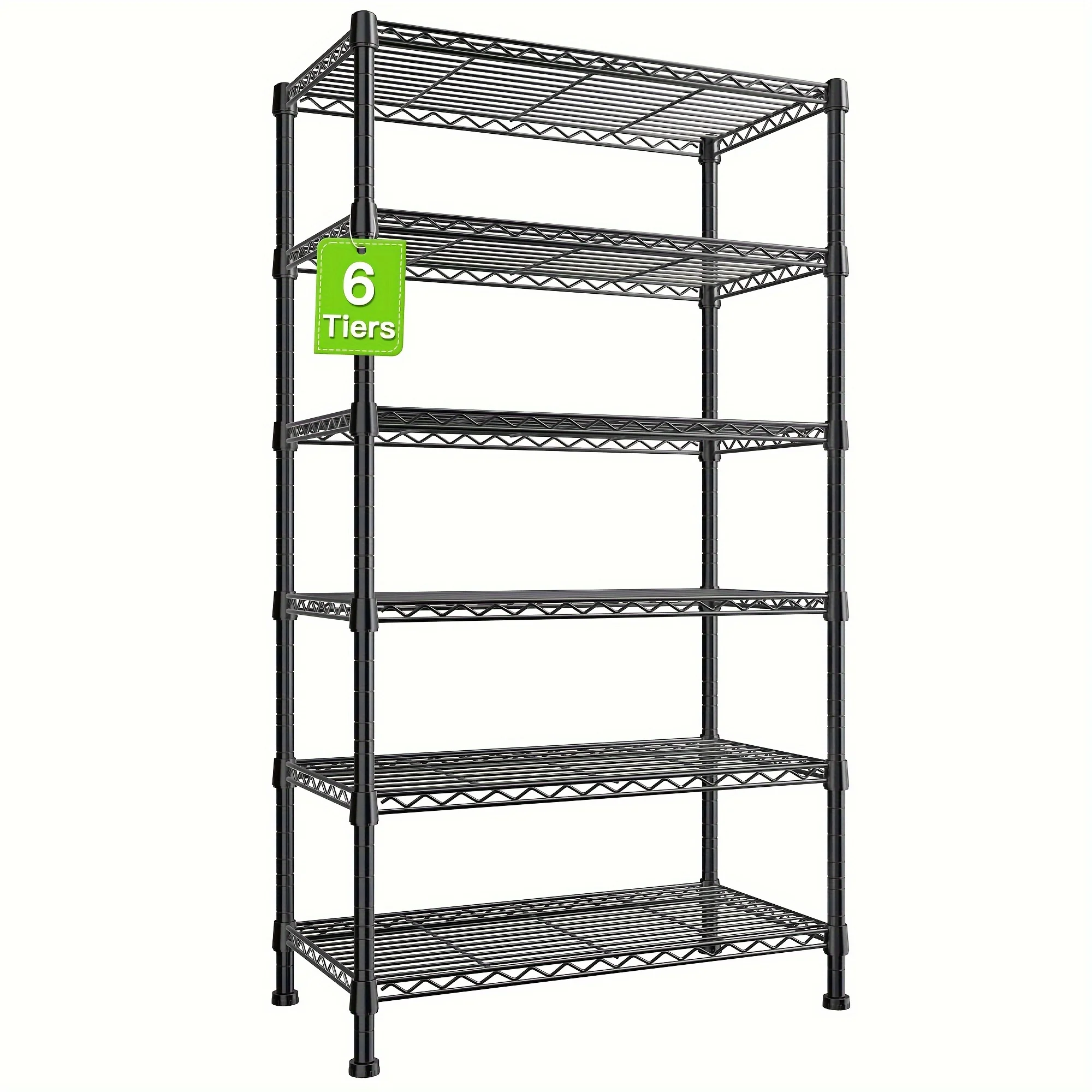 

6-Tier Heavy-Duty Wire Shelving Rack - Adjustable Storage Shelves for Kitchen, Load Capacity 1000 LBS, 24" W x 14" D x 71" H