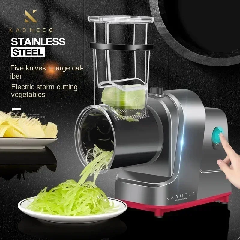 Electric Vegetable Cutter Multifunctional Potato Shredder Automatic Commercial Slicer Large Diameter Storm Vegetable Cutter