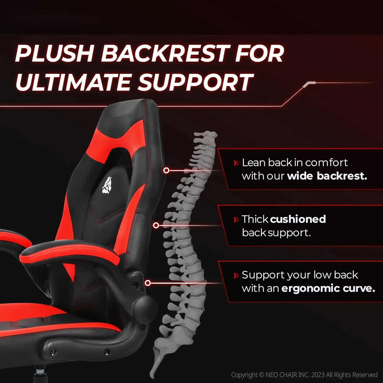 Game computer chair, ergonomic office chair, desk and chair with waist support, flip arm, adjustable height