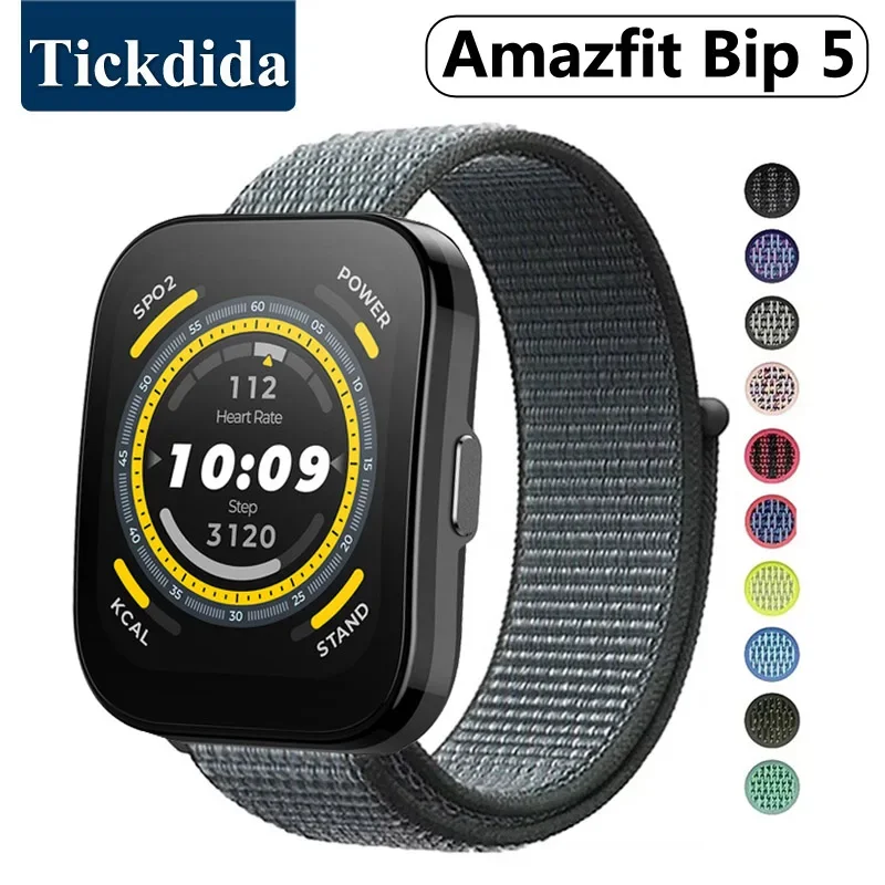 Pasek do Amazfit Bip 5 3 Pro Bip U GTR 4 3 GTS 2 4 Mini zegarek nylonowy bransoletka 20mm 22mm Correa