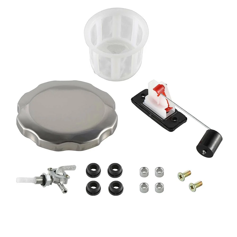Secondary Fuel Tank Accessory with Petcock Filter Drain Valve and Gauge Cap Compatible with Fuel Powered Equipment