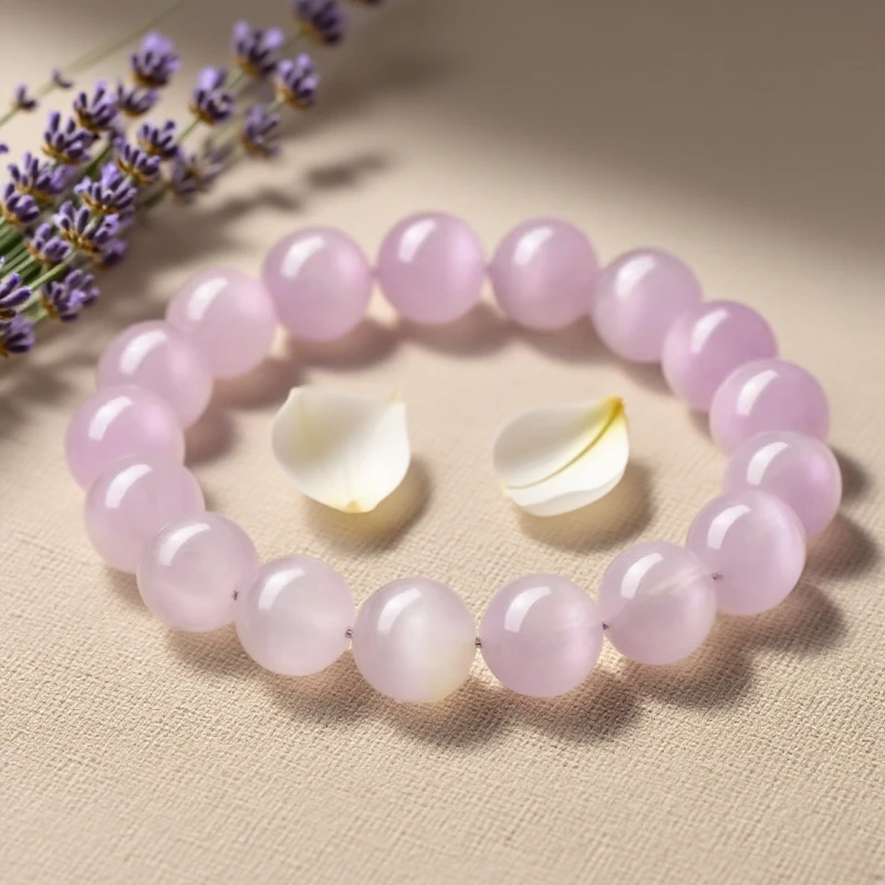 

Natural AAA Grade Lavender Cat Eye Kunzite Rotundity Bead Ladies' High-end Light Luxury Style Crystal Bead Carry Certificate