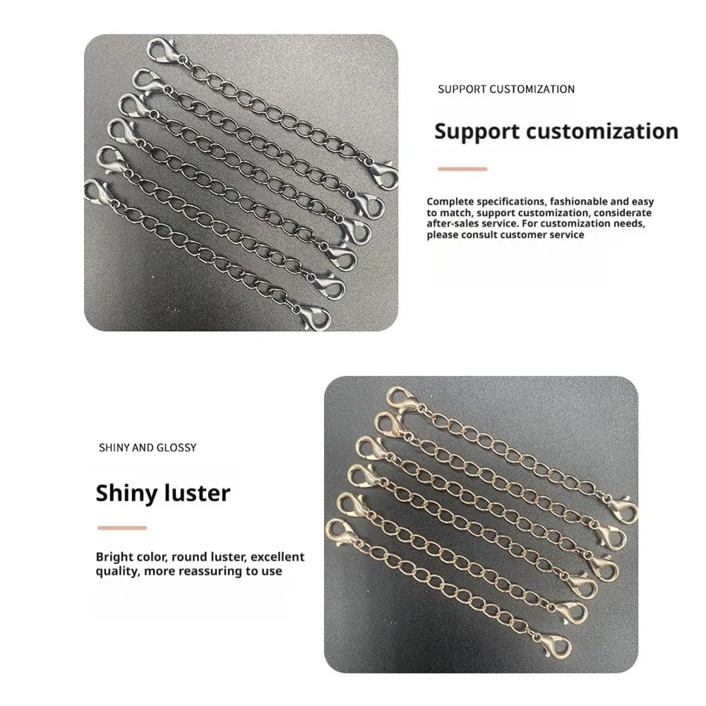 Estensore per collana da 2,5/5/7,5/10/12,5/15 cm, connettore con chiusura a moschettone con catena di coda di estensione estesa per bracciale dorato argentato