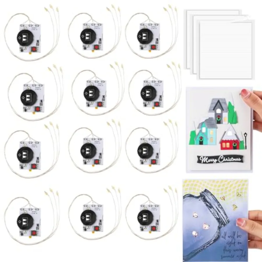 

Creative Easy Halo Lights and Easy Lights for DIY Light-Up Christmas Cards Making Scrapbook Decoration;Self-Adhesive Light-Up U