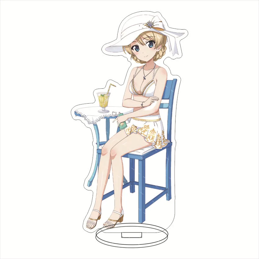 16CM Anime Game Figure GIRLS und PANZER Miho Nishizumi Anchovy Darjeeling Alice Shimada Beach Cos Acrylic Stand Ornaments Gifts view 3