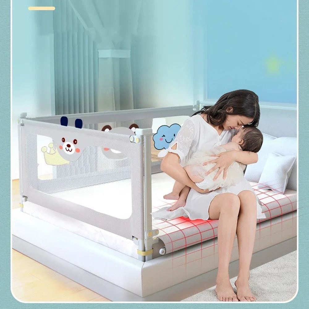 Baby Playpen Child Bed Safety Barrier Gate Sleep Protector for Kids Anti-Fall Security Rail Side Protective Toddler Fence