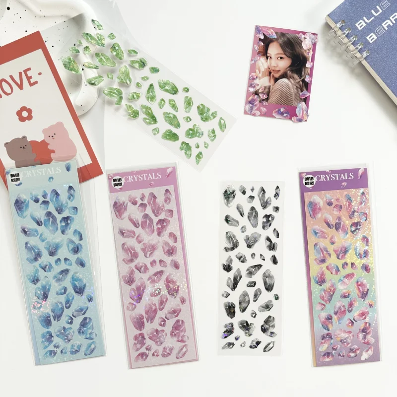High Value Laser Crystal Stickers Girl Handbook Notebook Diary Photo Star Card Phone Case DIY Decorative Cartoon Stickers