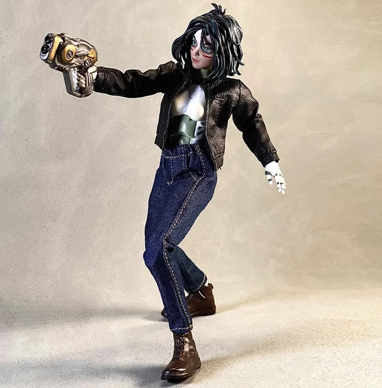 

1/12 Female Soldier PU Leather Coat Jacket Jeans Model for 6''shf figma