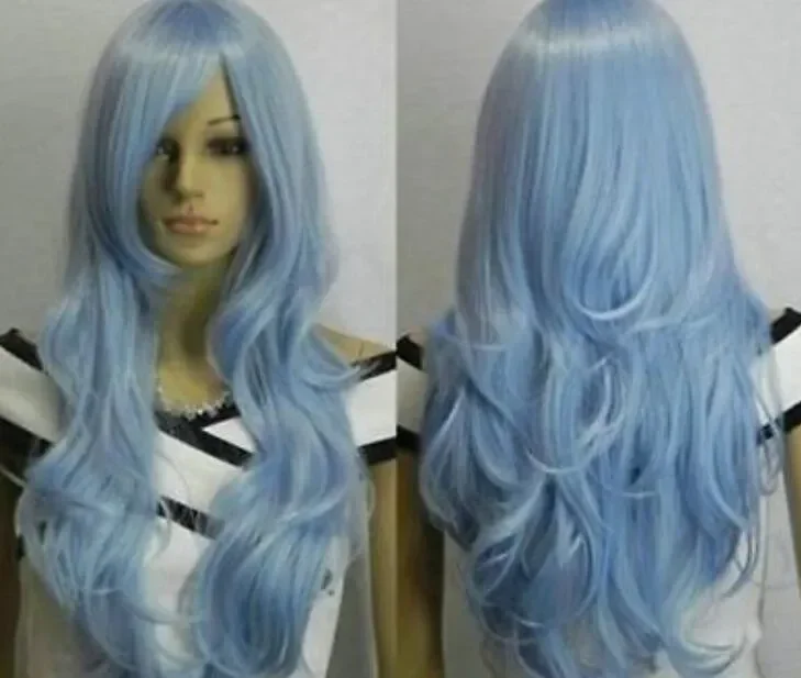 Light Blue Long Wavy Cosplay Women’s Wig