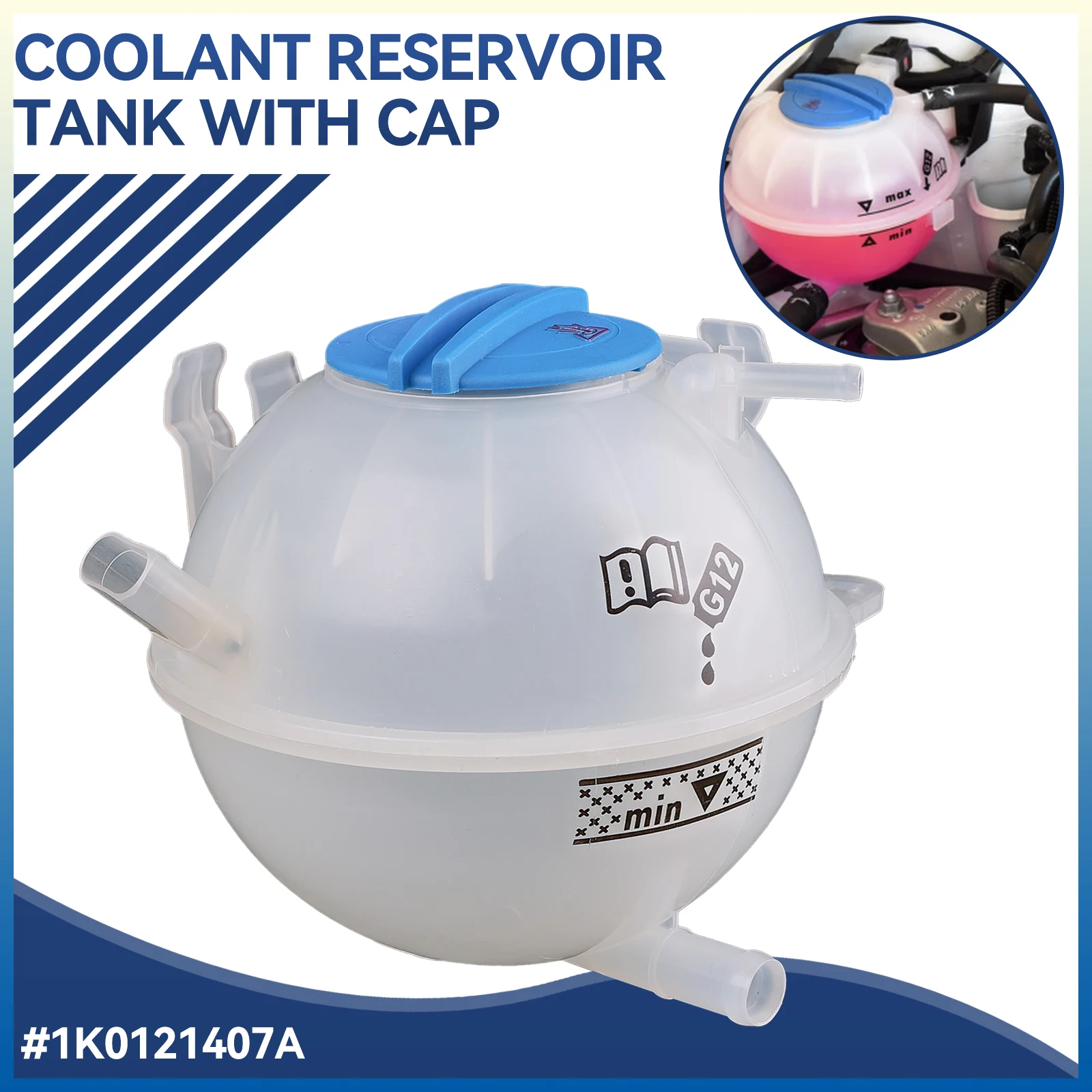 

Coolant Reservoir Expansion Tank + Cap 1K0121407A 1K0 121 407A VW For Jetta MK5 Golf Tiguan Passat CC Beetle Eos Audi A3 Q3 TT