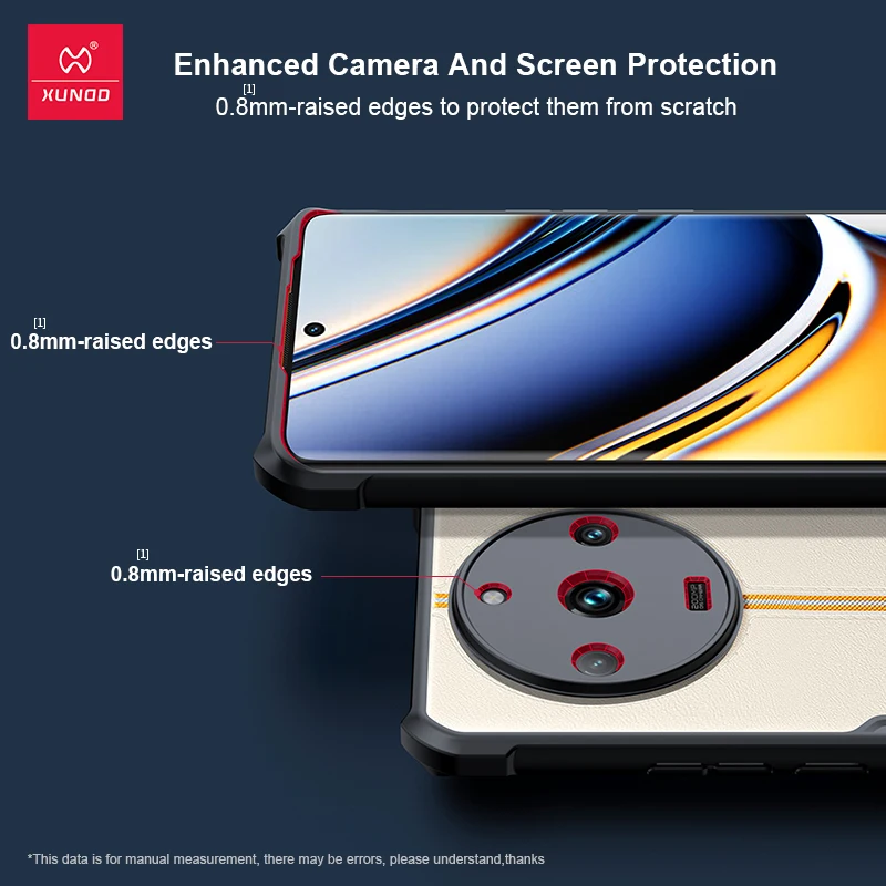 XUNDD เคส Realme 11 Pro Plus +, ถุงลมนิรภัยกล่องกันกระแทกแถบด้านหลังเคสสำหรับ realme โปร่งใส Realme 11 Pro 11 Pro PLUS