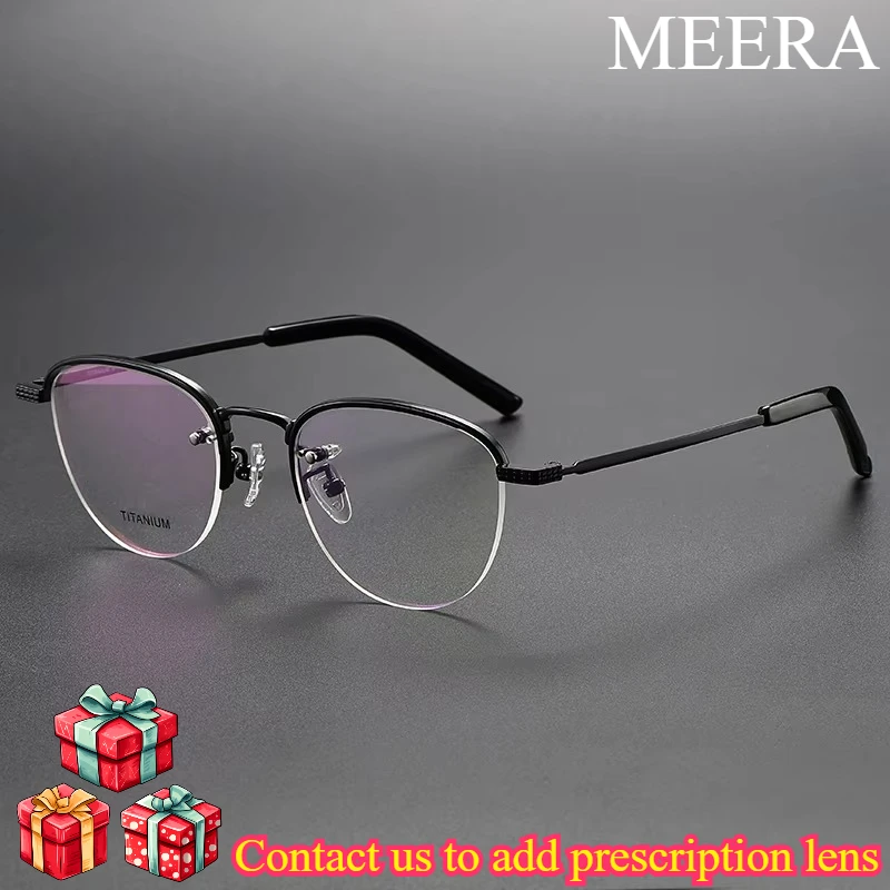 

O-50T Fashion Glasses Vintage Luxury Pure Titanium Eyeglasses Round Optical Prescription glasses Eyewear For Men Women