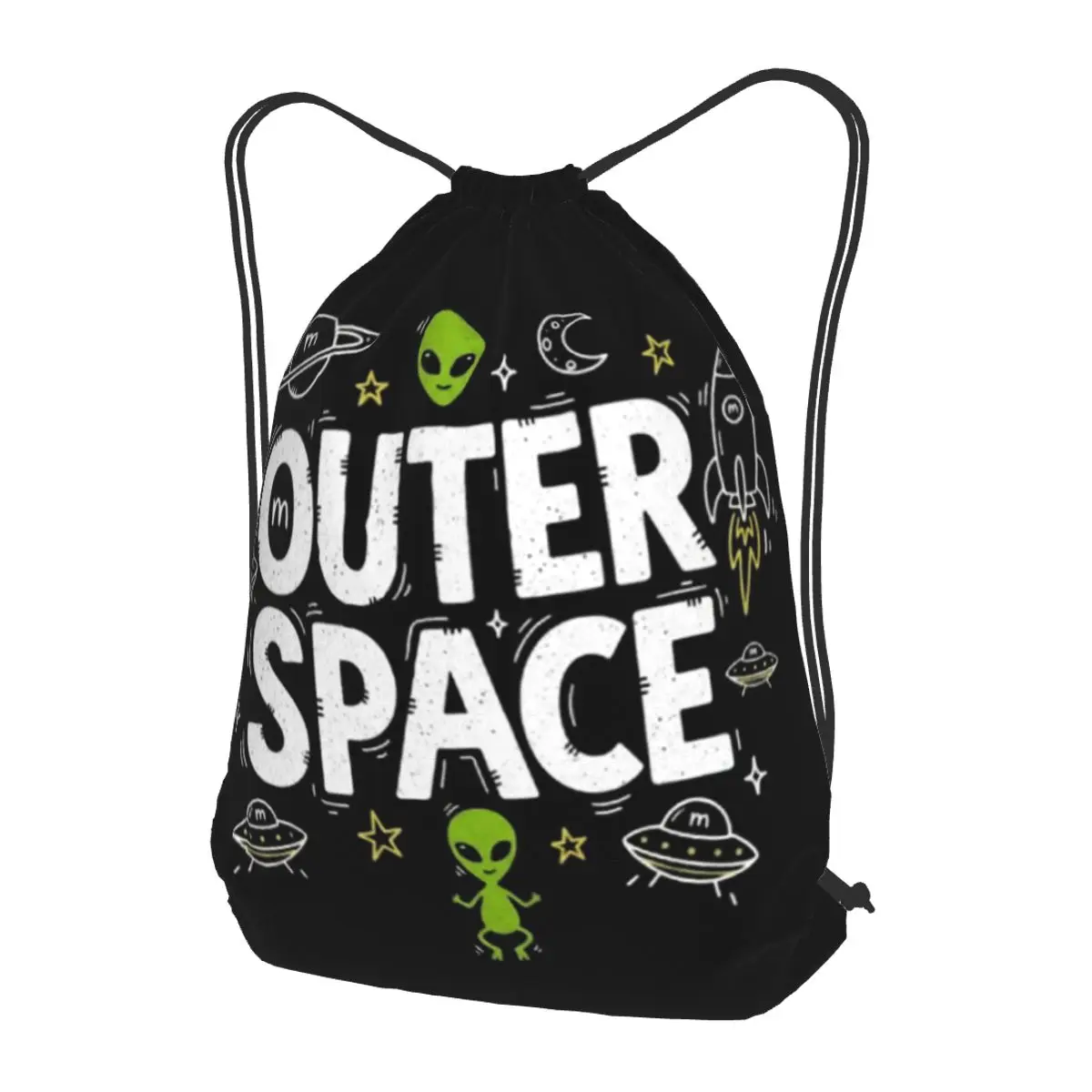 Outer Space Backpacks Fashion Drawstring Bundle Pocket Sundries Bag Book Bags for Man Woman School