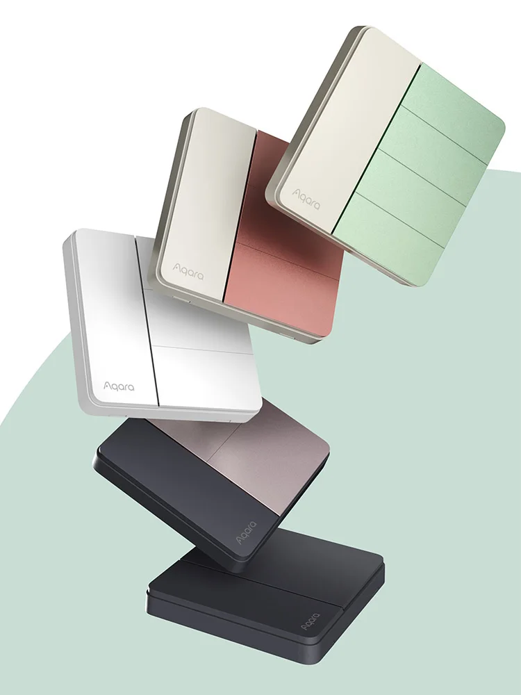 Interrupteur mural intelligent Aqara Z1 Zigbee 3.0, conception universelle à fil simple ou neutre, double commande, compatible avec l'application HomeKit