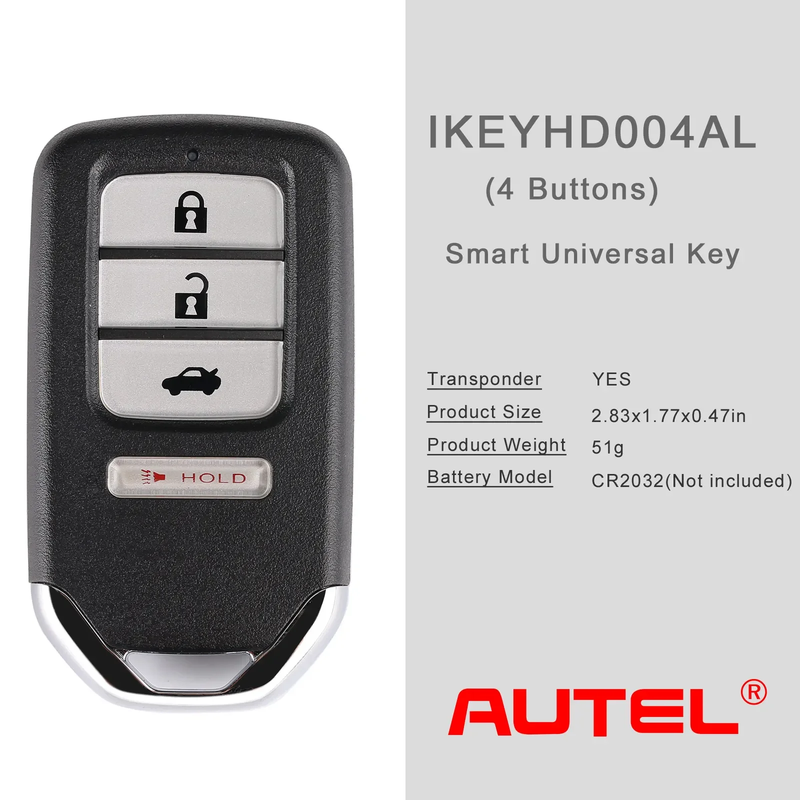 AUTEL IKEYHD004AL Hon-da 4 أزرار مفتاح ذكي عالمي 5 قطعة/الوحدة