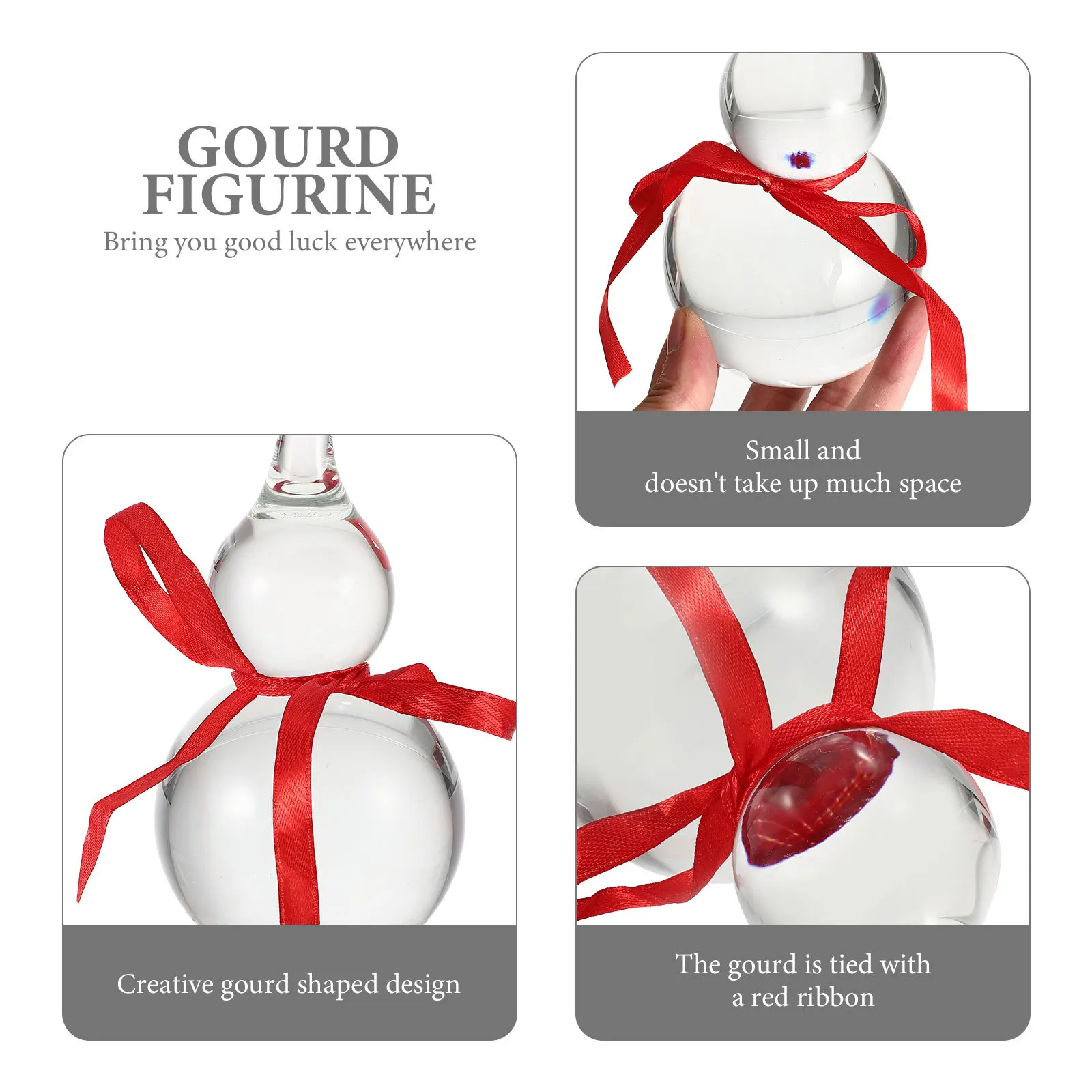 

Crystal Gourd Statue Creative Desktop Decoration Compact Size Home Office Fortune Ornament Wealth Prosperity Decor